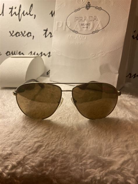 Authentic Prada Brown Mirrored Sunglasses With Case A… Gem