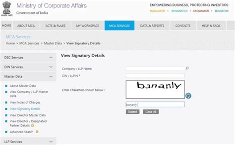 Mca Portal View Signatory Details Learn By Quicko