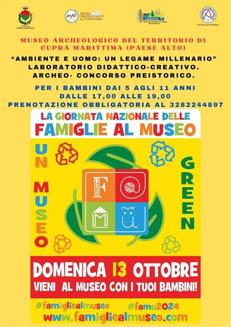 Famiglie Al Museo Archeologico Di Cupra Laboratorio Creativo Per