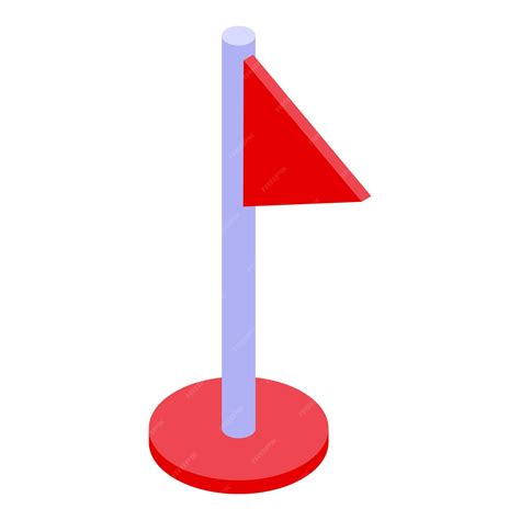 Bandera triangular roja apuntando a la derecha en un mástil | Vector