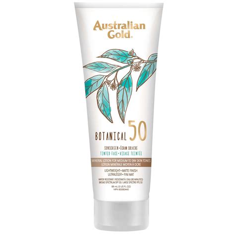 Australian Gold Botanical Tinted Face Sunscreen Medium To Tan SPF