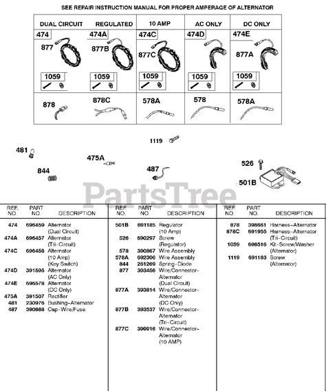 Briggs And Stratton 326437 0667 01 Briggs And Stratton Horizontal Engine Alternators Parts Lookup