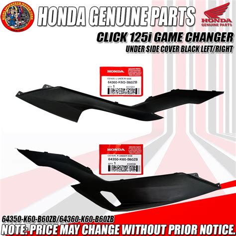 CLICK 125i V2 V3 UNDER SIDE COVER HPI Genuine LEFT 64360 K60 B60ZB