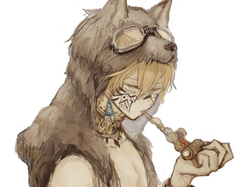 Blonde male anime character wearing brown wolf fur coat HD wallpaper ...