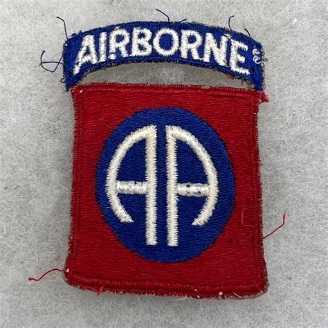 WW2 US Army 82nd Airborne Division Patch Attached Tab Greenback Worn ...