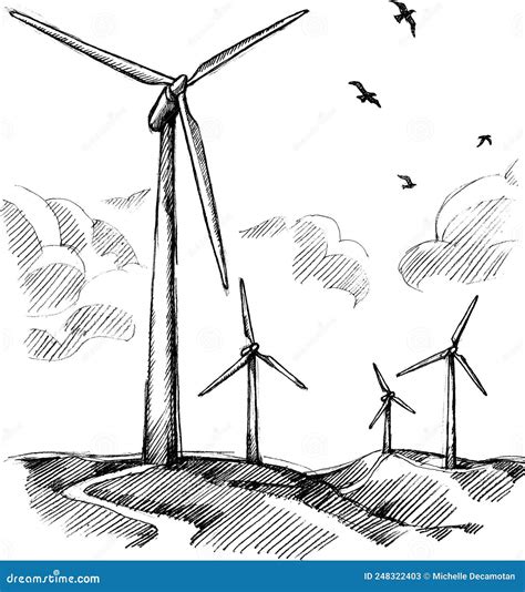 Harvesting Clean Energy: Isolated Wind Turbine - White Background ...