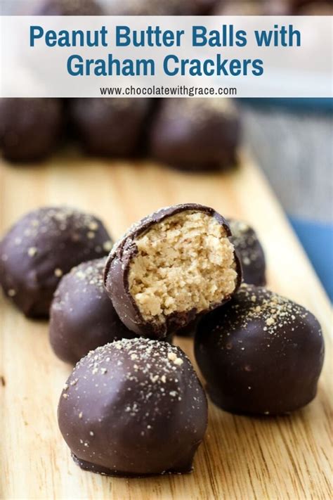 Peanut Butter Balls with Graham Crackers - Chocolate With Grace