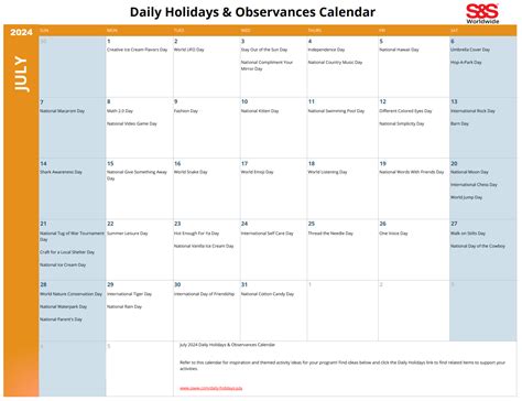 July 2024 Holidays And Observances - Hinda Giacinta