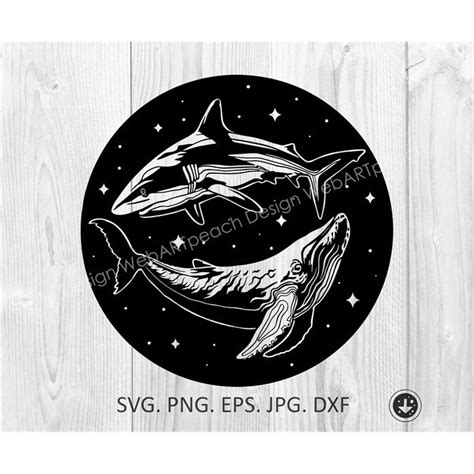 Shark Whale Svg Silhouette,Whale shark starry sky.Natural Sc - Inspire Uplift