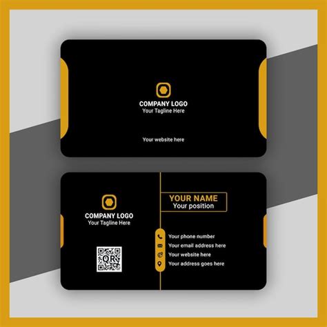 Premium Vector Elegant Minimal Black And Orange Business Card Template