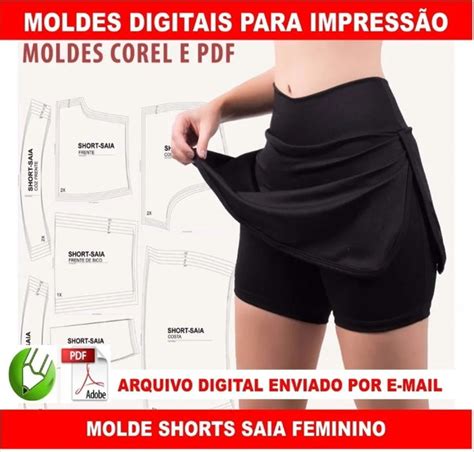 Molde Shorts Saia Feminino Produtos Personalizados No Elo7