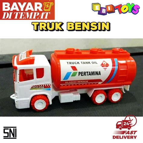 Jual BISA COD EBI Mainan Truk Bensin Pertamina Shell Truk Tangki