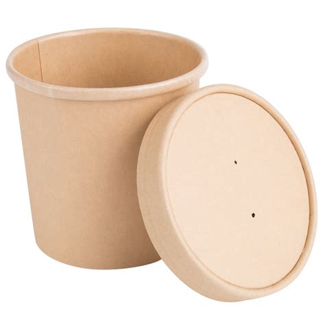 Ecochoice Oz Kraft Compostable Paper Soup Hot Food Cup With