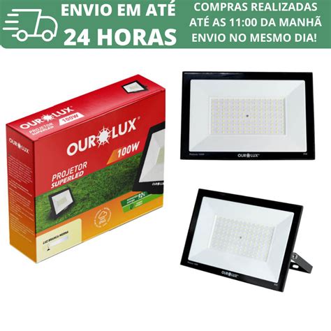 Refletor Superled W Luz Branco Frio K Ip Bivolt Ourolux