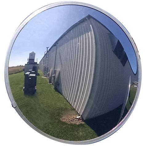 Acrylic Convex Outdoor Mirror 26in Width Silver