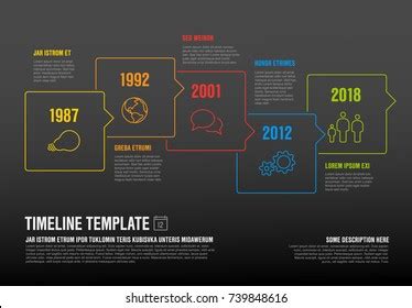 Vector Infographic Timeline Template Made Thin Stock Vector Royalty