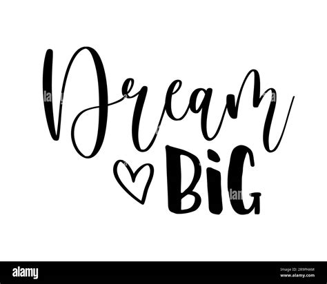 Vector Trendy Handwritten Brush Lettering Dream Big Modern Calligraphy