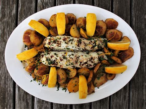 Baked Halibut And Potatoes With Rosemary The Weathered Grey Table