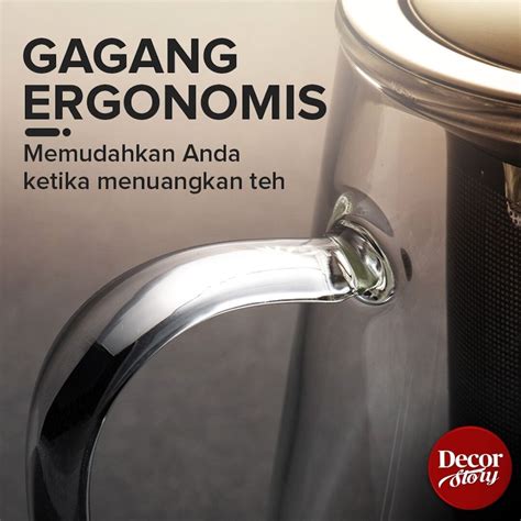 Teko Teh Kaca Transparan Tahan Panas Dengan Saringan Teh Stainless