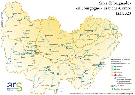 Région de France Carte de la Bourgogne Franche Comté