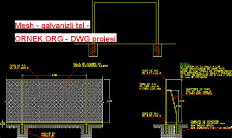 Mesh Galvanizli Tel Dwg Projesi Autocad Projeler