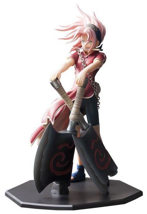 Anime Figure Cm Naruto Haruno Sakura Uchiha Sasuke Fighting Axe Pvc