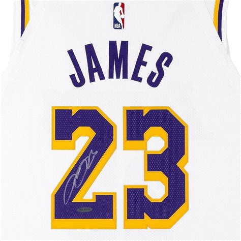 Shop LeBron James Autographed White Los Angeles Lakers Association ...