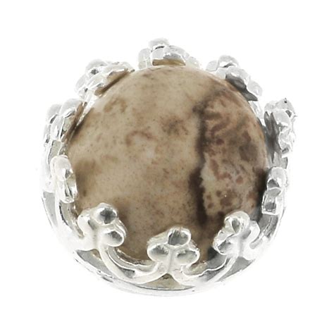 Serti rond griffe décor couronne pour cabochon 6 mm Placage Argent