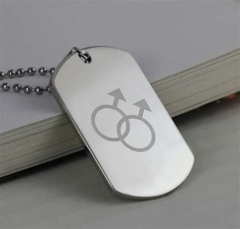 Fashion Stainless Steel Gay Pride Necklace Same Sex Gay Pride With Love