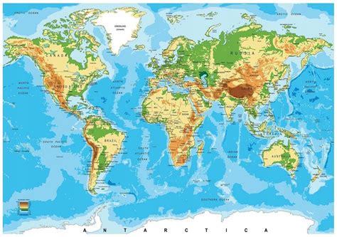 FOTOTAPETA KONTYNENTY MAPA ŚWIATA KRAJE 3D 208X146 Opinie i ceny na