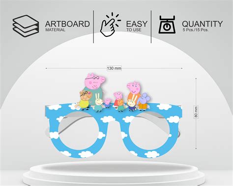 PSI Peppa Pig boy theme Birthday Party glasses | Birthday Party decor#N ...