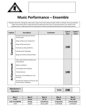 Fillable Online Area State Marching Band Contest Music Adjudication