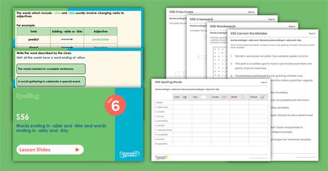 Year Spelling Resource Pack S Words Ending In Able And Ible