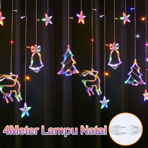 Jual 2024 Lampu Natal Warna Warni 4 Meter Lampu Hias Lampu Bintang