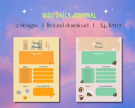 Kids Daily Journal Printable Journal for Kids and Children - Etsy