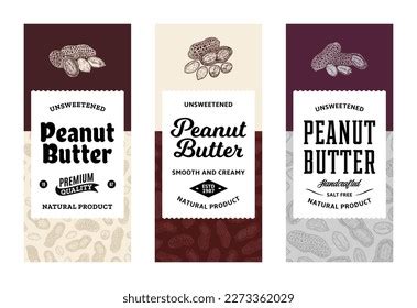 Peanut Butter Labels Modern Style Vector Stock Vector Royalty Free