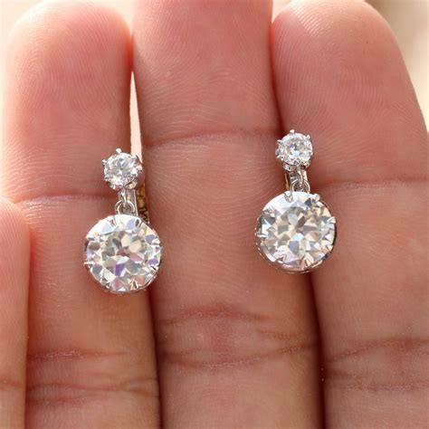 5 TCW OEC Moissanite Dangle Drop Earrings 10Kt 14Kt 18Kt Etsy