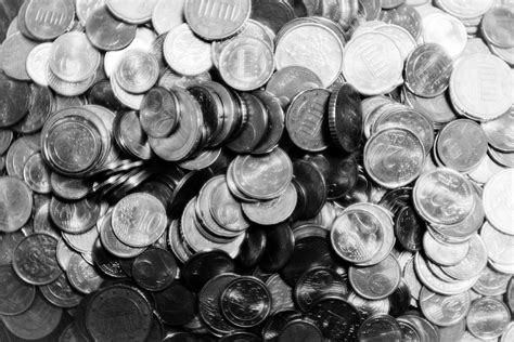 Pile of euro cent coins, black and white – free photo on Barnimages