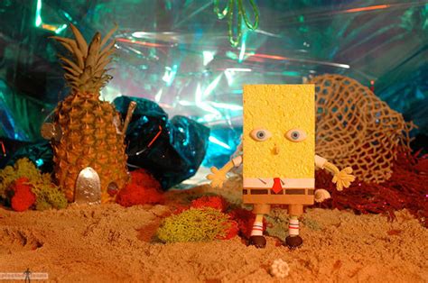 Spongebob And Friends In Real Life Happy Square Sponge Photo