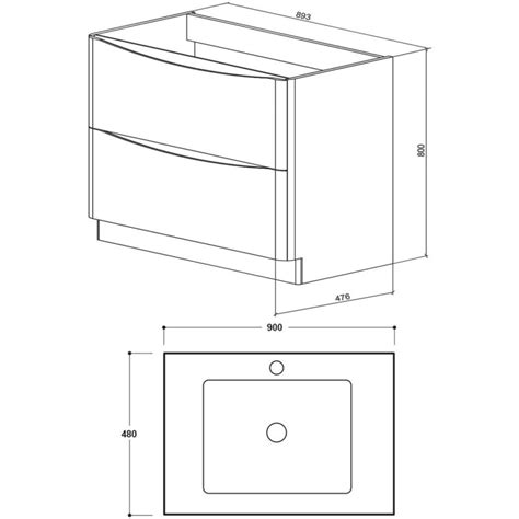 Delphi Kiev Vanity Unit 900mm SY KIE06 SY KIEBAS2 A Grey Matt