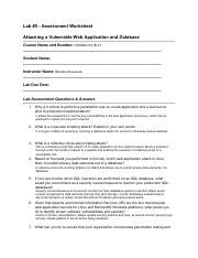 Hacking V03 Lab05 AW Unnamed Pdf Lab 5 Assessment Worksheet