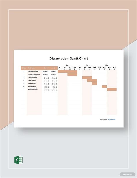 Free Dissertation Gantt Chart Templates Editable And Printable