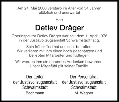 Traueranzeigen Von Detlev Dr Ger Trauer Hna De