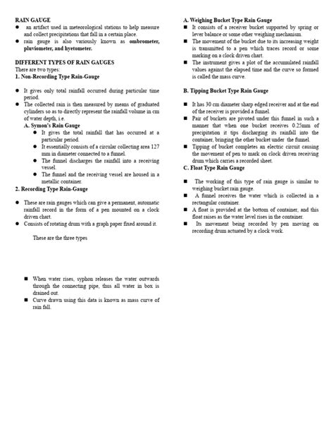 Different Types of Rain Gauges | PDF | Equipment | Applied And ...