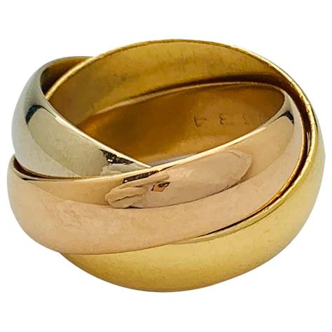 Love Cartier Ring Trinity 3 Golds Big Model White Gold Yellow Gold