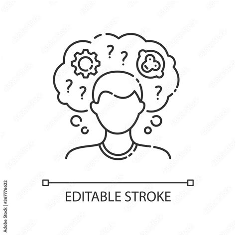 Intellectual Disability Linear Icon Person With Short Term Memory Loss