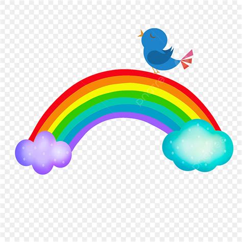 Day Cartoon Rainbow Cartoon Clouds Cartoon Bird, S Day Decoration, Cartoon Decoration, Colored ...