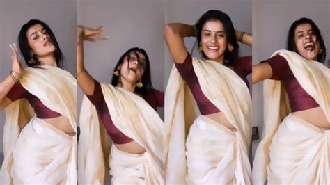 Mallu Reels Actress Anchal V Dominic Hot Rare Navel Show 💦🔥 Hot Ass