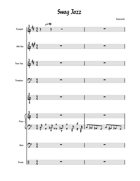 Swag Jazz Sheet Music For Piano Trombone Saxophone Alto Saxophone