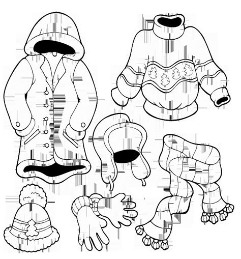 Winter Clothing Colouring Pages In The Playroom